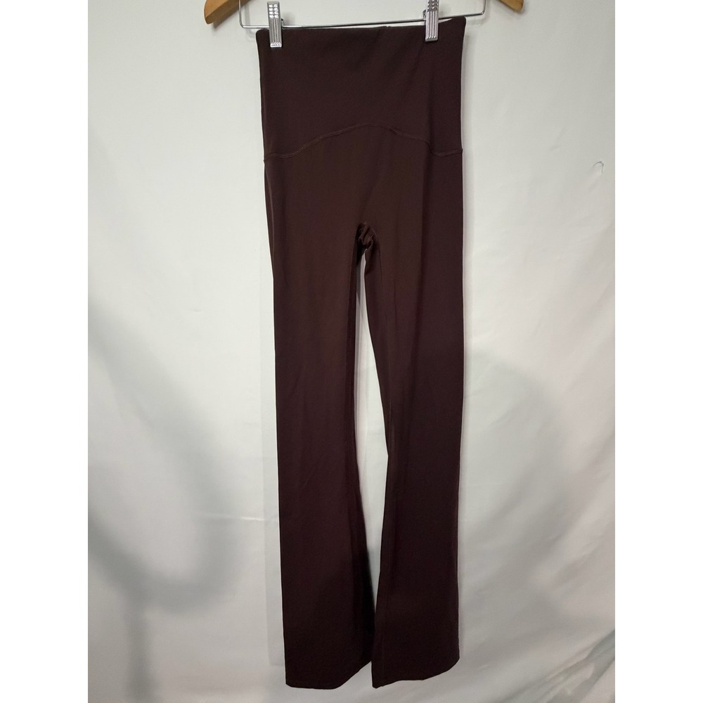 Spanx Booty Boost Flare Leggings Brown High Waisted Yoga Pants Sz S/P Maroon